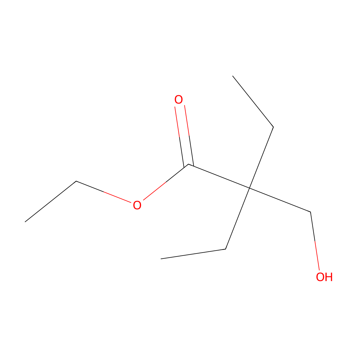 Ethyl 2-ethyl-2-(hydroxymethyl)butanoate molecular structure, CAS 243835-98-5