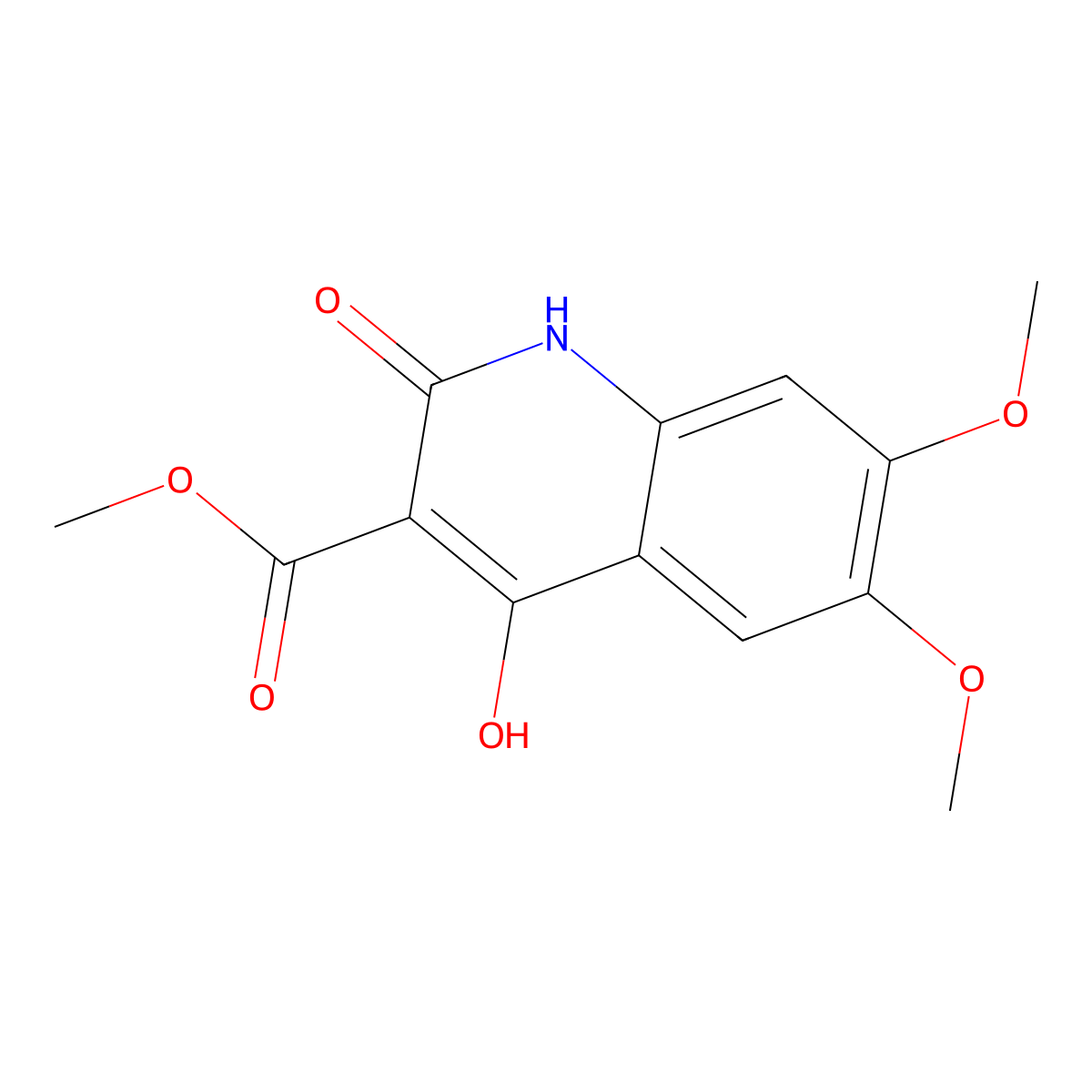 Methyl 4-hydroxy-6,7-dimethoxy-2-oxo-1,2-dihydroquinoline-3-carboxylate molecular structure, CAS 243841-56-7