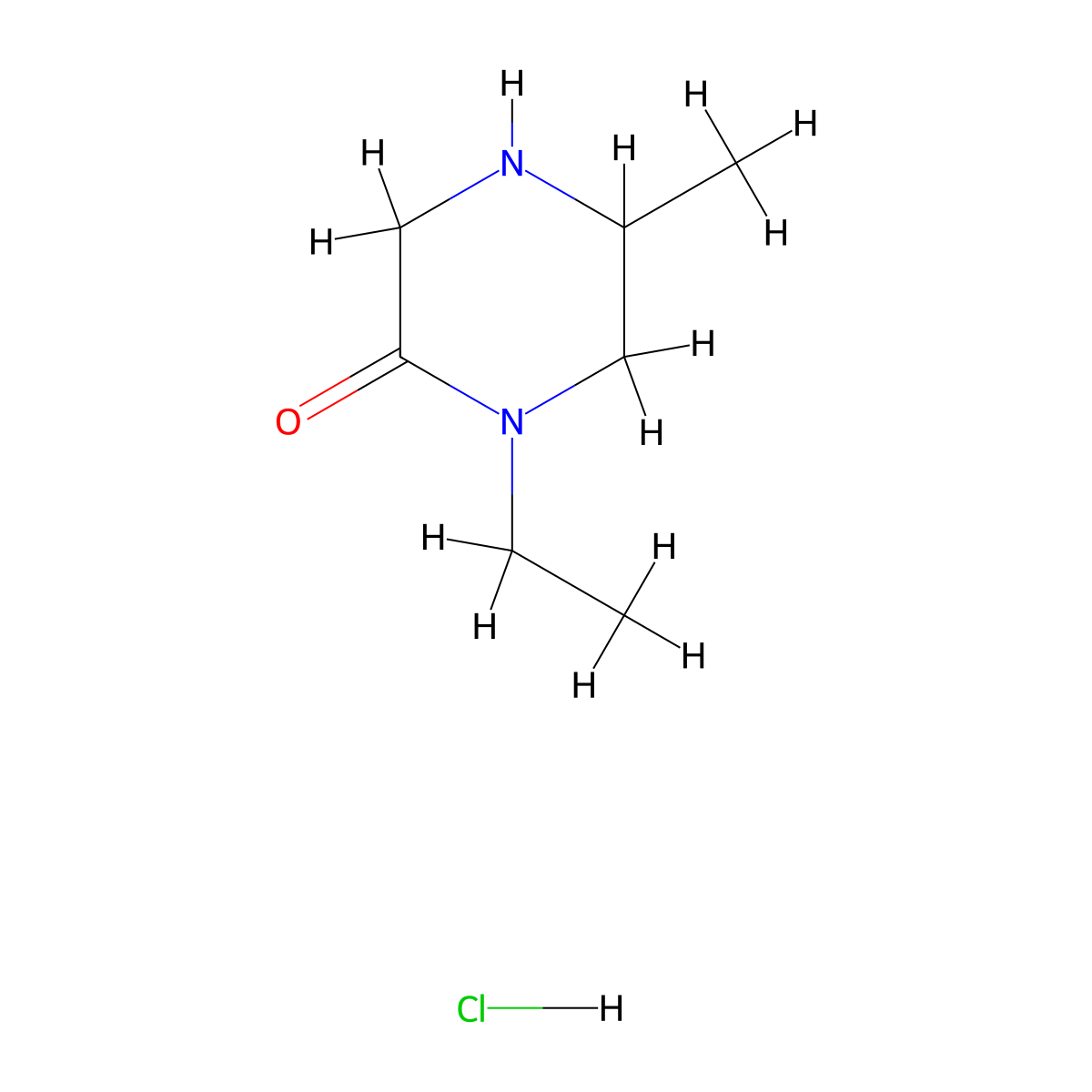 1-Ethyl-5-methylpiperazin-2-one hydrochloride molecular structure, CAS 2438483-48-6
