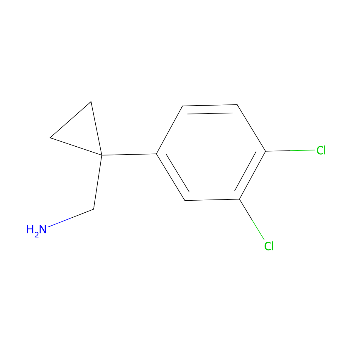 1-(3,4-Dichlorophenyl)cyclopropane-1-methanamine molecular structure, CAS 243853-07-8