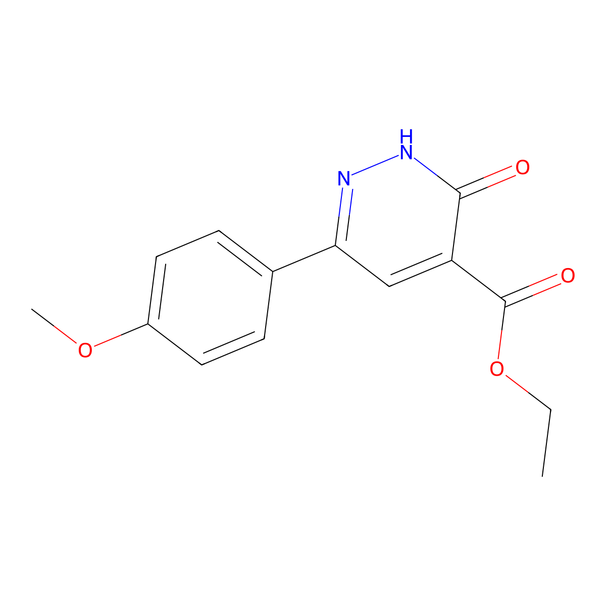 Ethyl 6-(4-methoxyphenyl)-3-oxo-2,3-dihydropyridazine-4-carboxylate molecular structure, CAS 243863-00-5