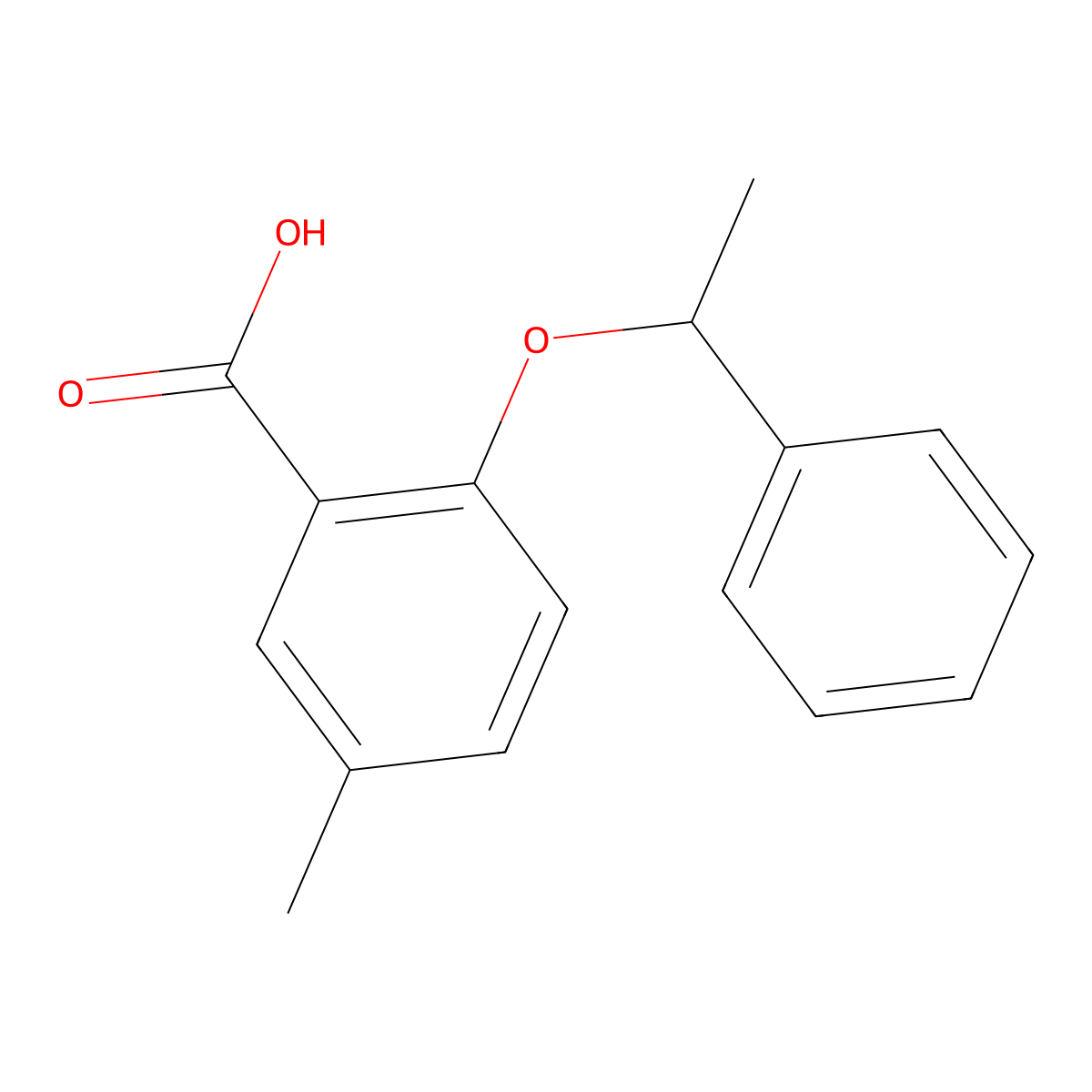 5-Methyl-2-(1-phenylethoxy)benzoic acid molecular structure, CAS 243863-94-7