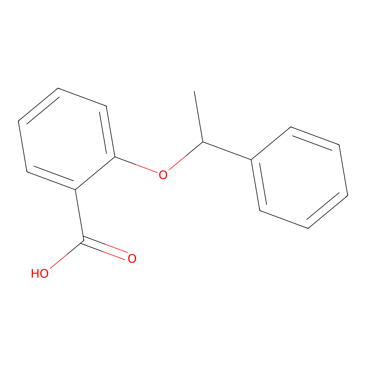 2-(1-Phenylethoxy)benzoic acid molecular structure, CAS 243863-95-8