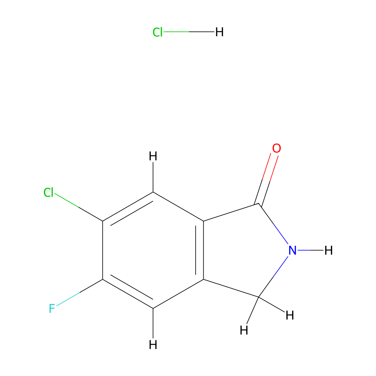 6-Chloro-5-fluoroisoindolin-1-one hydrochloride molecular structure, CAS 2438637-59-1