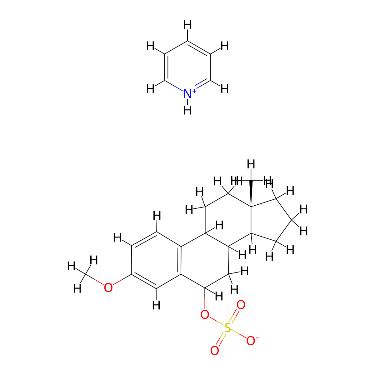 Pyridinium 3-methoxyestra-1,3,5(10)-trien-6-yl sulfate molecular structure, CAS 24387-69-7