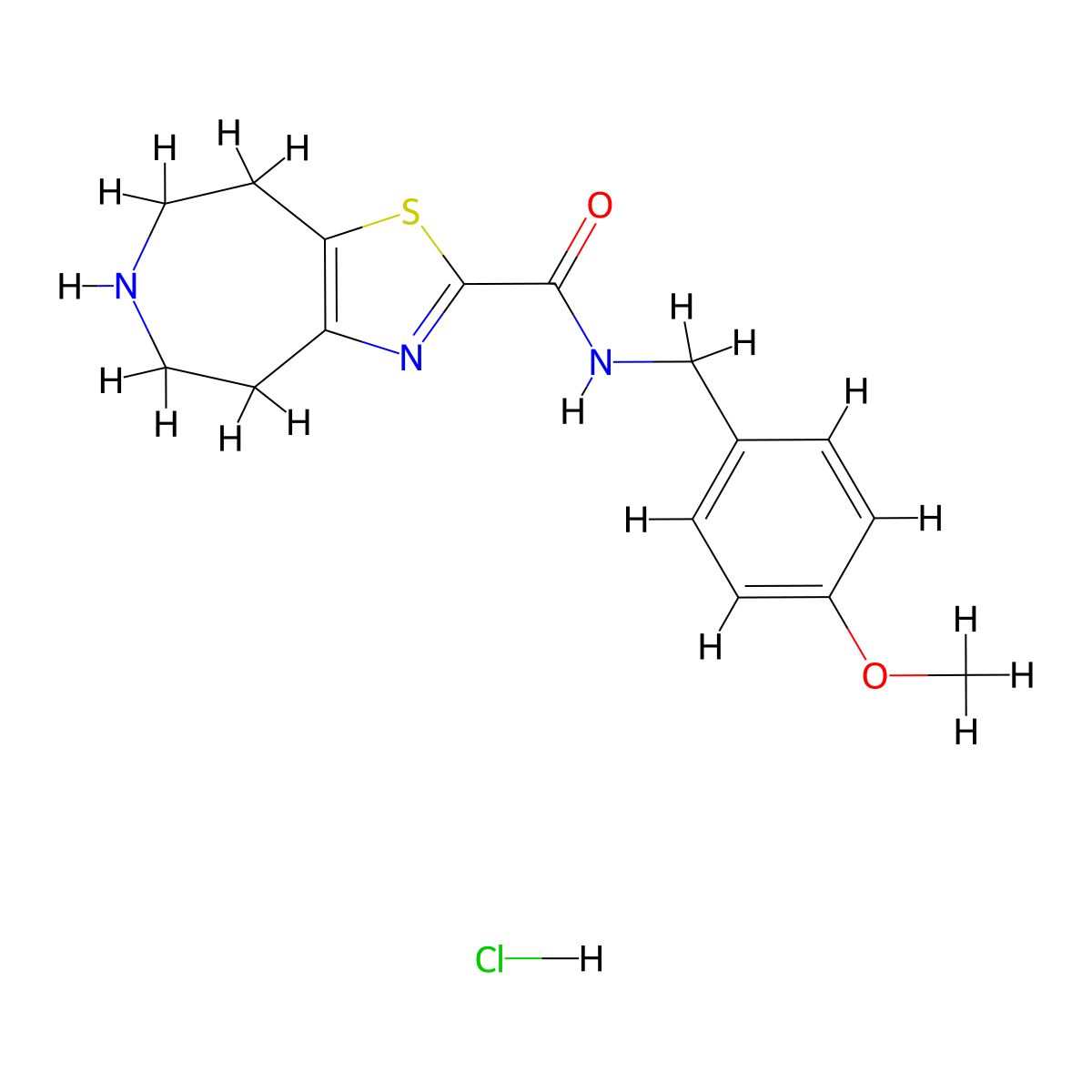 N-(4-Methoxybenzyl)-5,6,7,8-tetrahydro-4H-thiazolo[4,5-D]azepine-2-carboxamide hydrochloride molecular structure, CAS 2438777-89-8