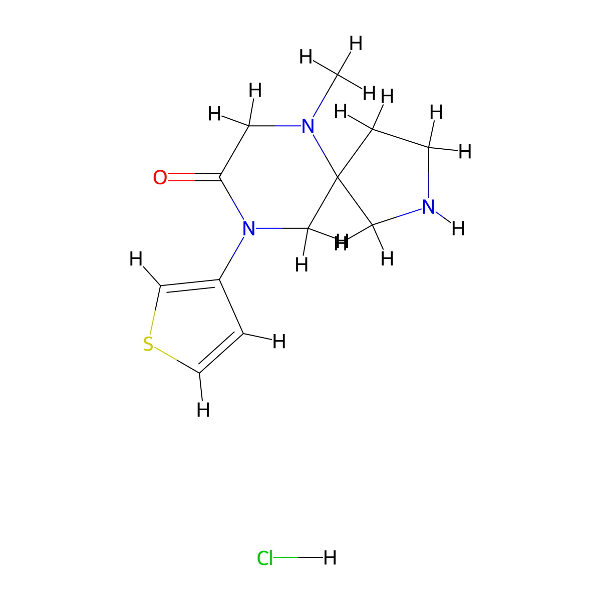 6-Methyl-9-(thiophen-3-yl)-2,6,9-triazaspiro[4.5]decan-8-one hydrochloride molecular structure, CAS 2438778-09-5