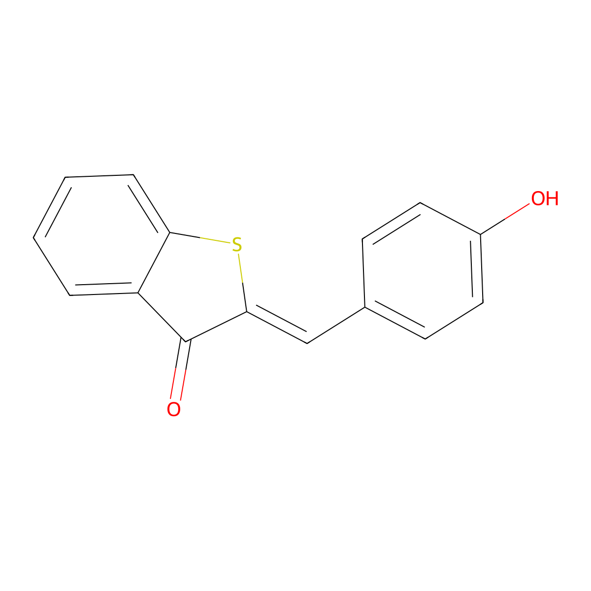 2-[(4-Hydroxyphenyl)methylidene]-1-benzothiophen-3-one molecular structure, CAS 24388-07-6