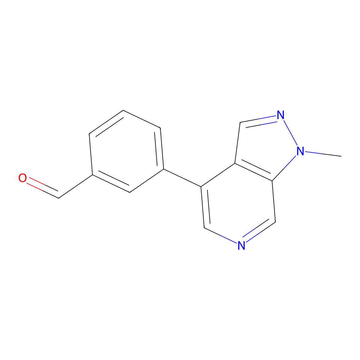 3-{1-methyl-1H-pyrazolo[3,4-c]pyridin-4-yl}benzaldehyde molecular structure, CAS 2438803-34-8