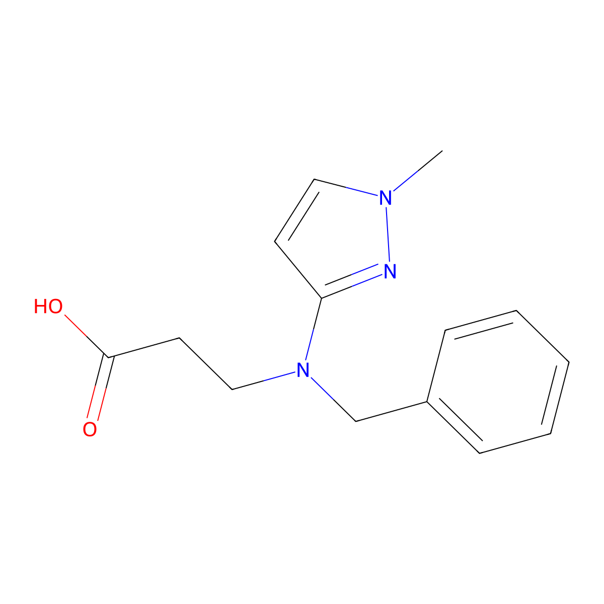 3-(Benzyl(1-methyl-1H-pyrazol-3-YL)amino)propanoic acid molecular structure, CAS 2438803-62-2