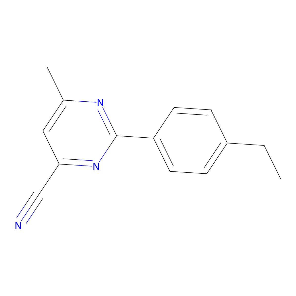 2-(4-Ethylphenyl)-6-methylpyrimidine-4-carbonitrile molecular structure, CAS 2438843-10-6