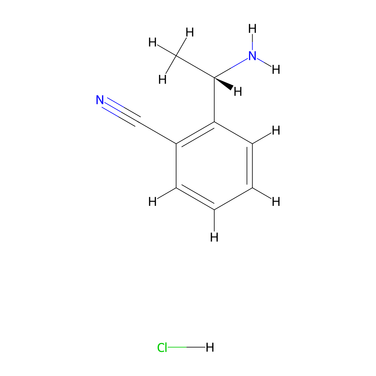 (S)-2-(1-aminoethyl)benzonitrile hydrochloride molecular structure, CAS 2438843-82-2