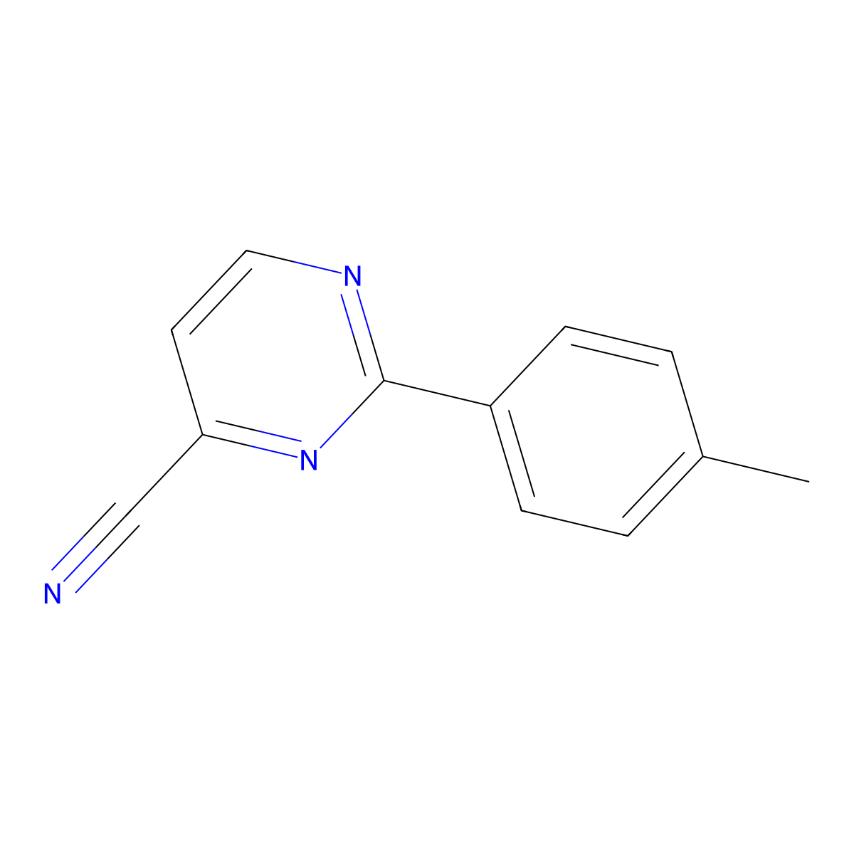2-(4-Methylphenyl)pyrimidine-4-carbonitrile molecular structure, CAS 2438844-52-9