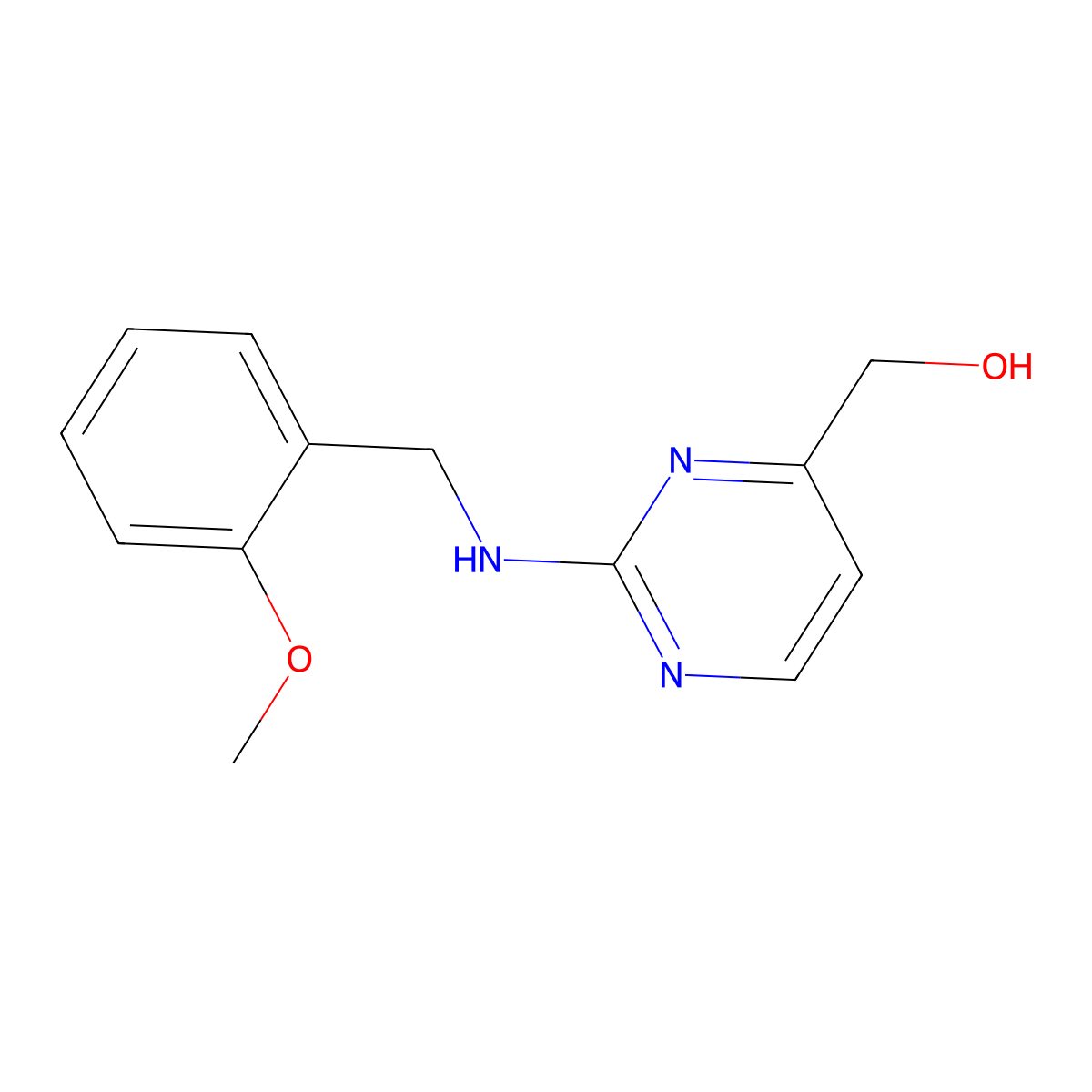 (2-{[(2-Methoxyphenyl)methyl]amino}pyrimidin-4-yl)methanol molecular structure, CAS 2438928-98-2
