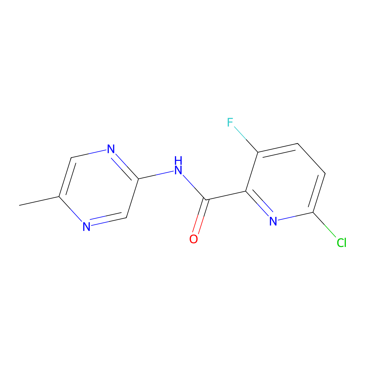 6-Chloro-3-fluoro-N-(5-methylpyrazin-2-yl)picolinamide molecular structure, CAS 2438941-79-6