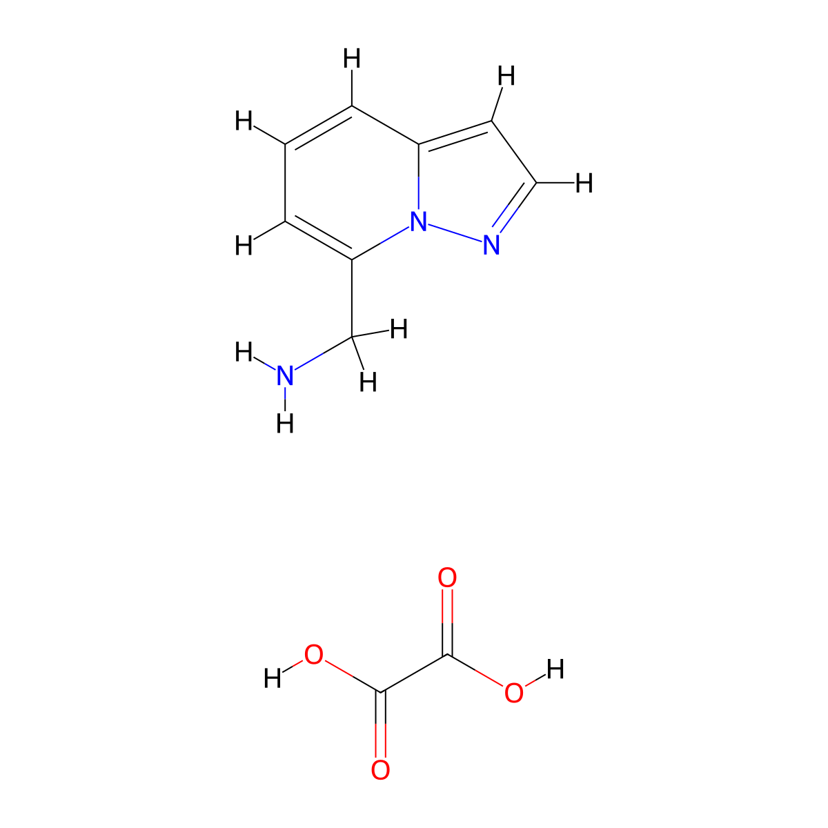 Pyrazolo[1,5-a]pyridin-7-ylmethanamine oxalate molecular structure, CAS 2438941-82-1