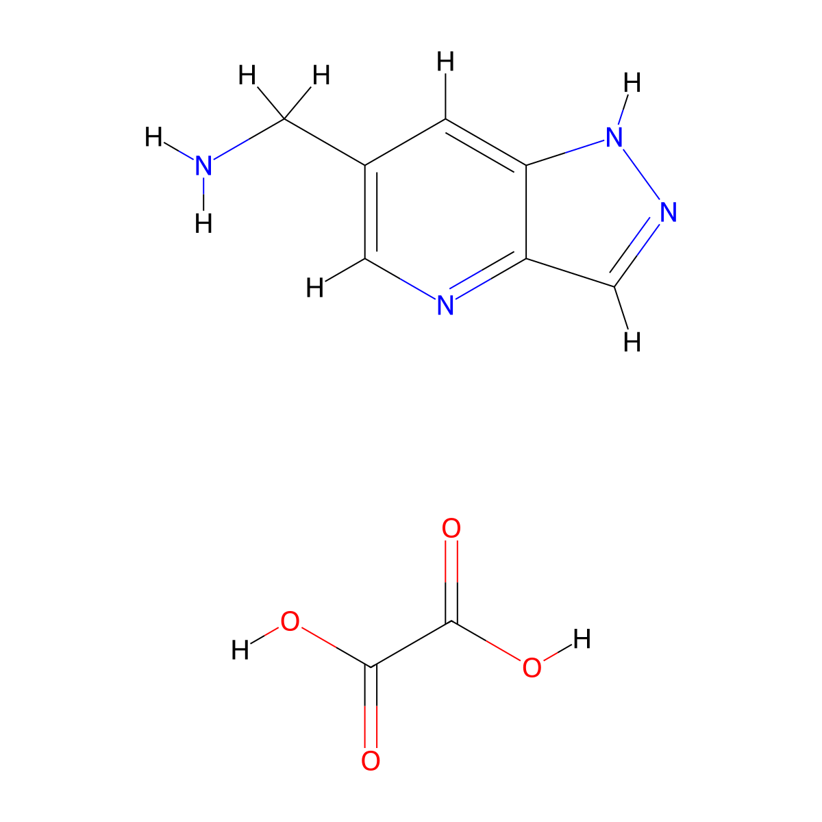 (2H-pyrazolo[4,3-b]pyridin-6-yl)methanamine oxalate molecular structure, CAS 2438941-86-5