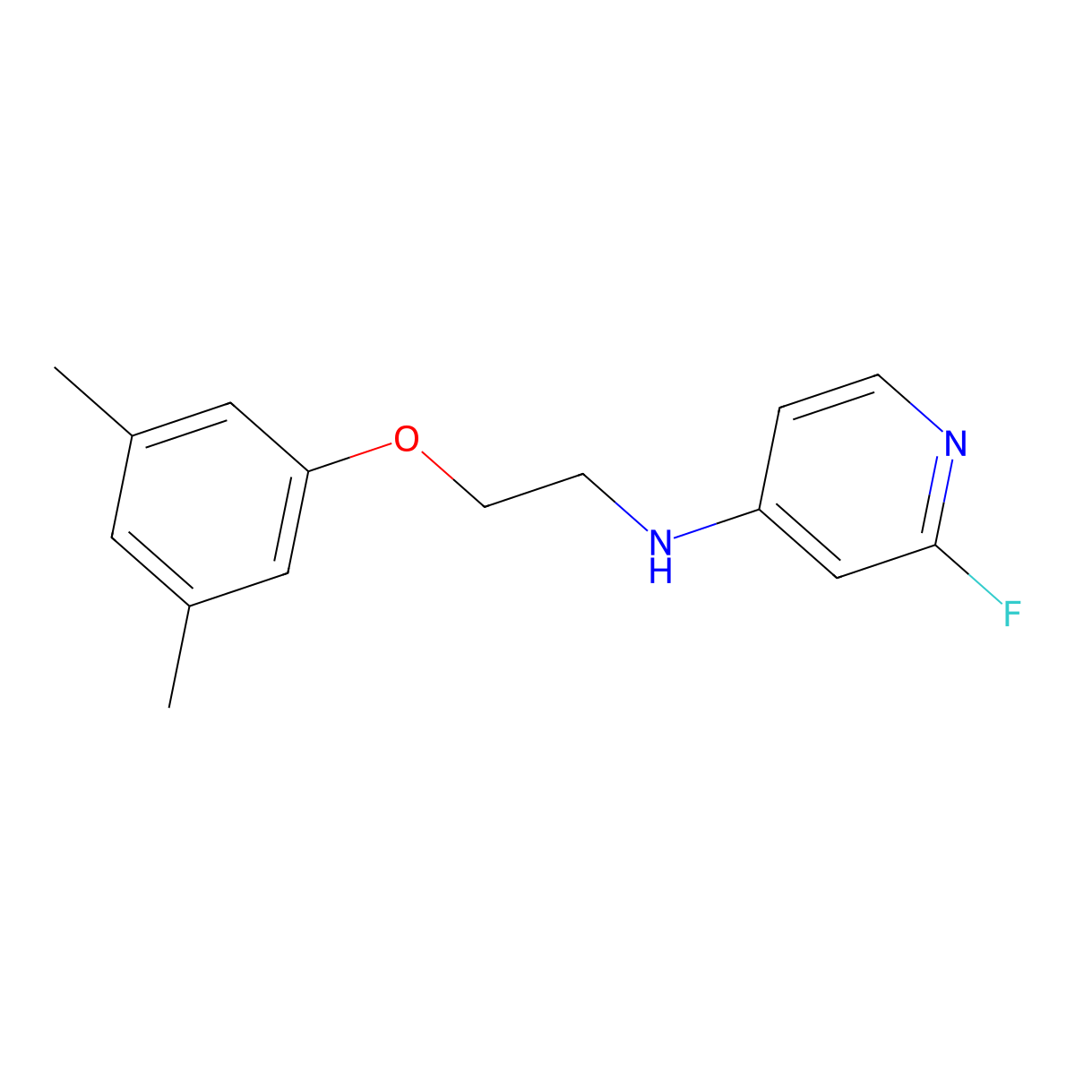N-[2-(3,5-dimethylphenoxy)ethyl]-2-fluoropyridin-4-amine molecular structure, CAS 2439025-63-3