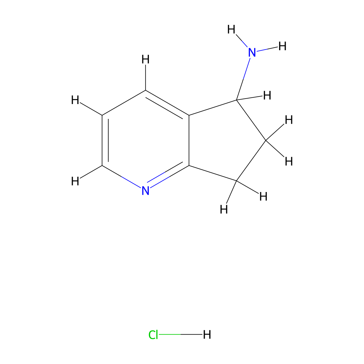 6,7-Dihydro-5H-cyclopenta[b]pyridin-5-amine hydrochloride molecular structure, CAS 2439082-45-6