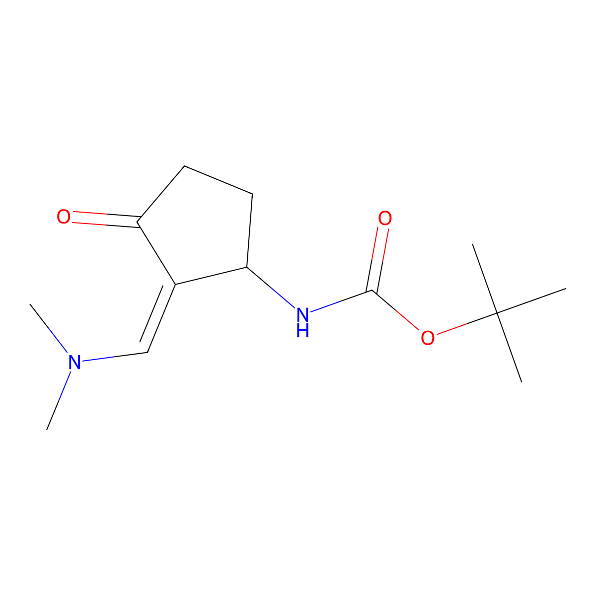 tert-butyl N-[(2E)-2-[(dimethylamino)methylidene]-3-oxocyclopentyl]carbamate molecular structure, CAS 2439082-64-9
