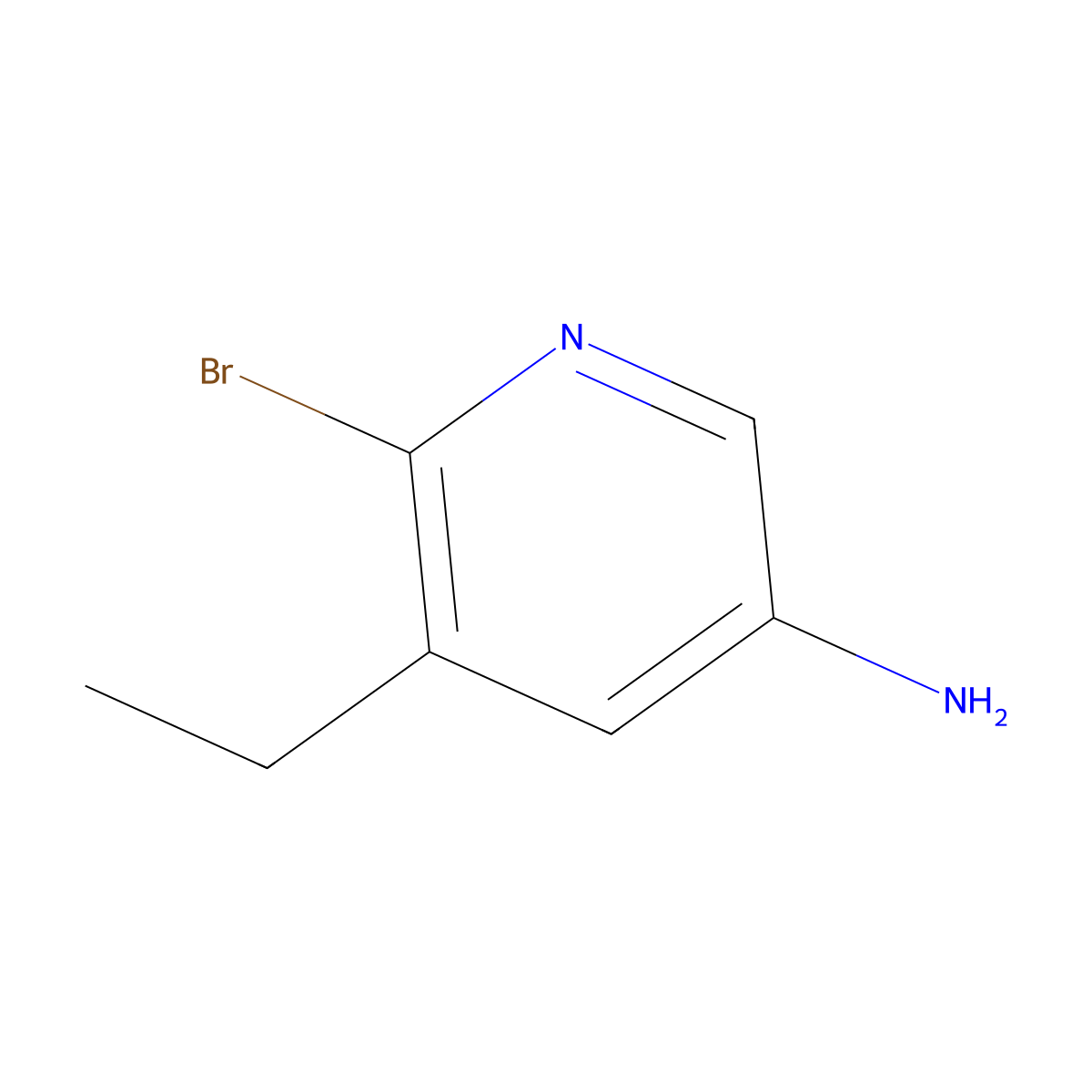 6-Bromo-5-ethylpyridin-3-amine molecular structure, CAS 2439150-43-1