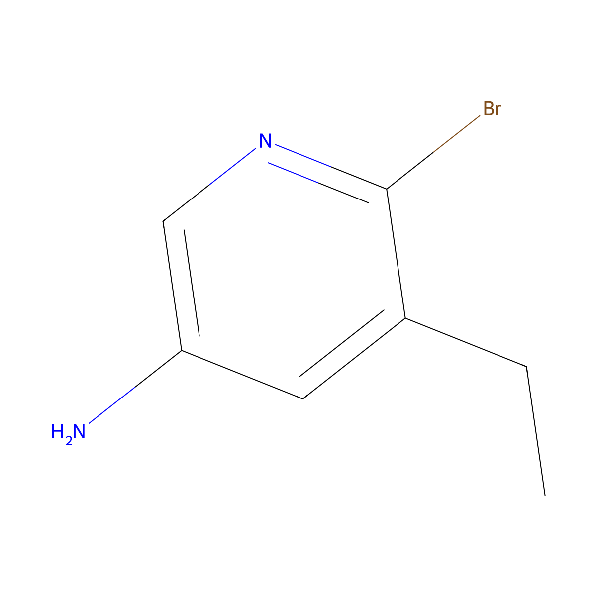 6-Bromo-5-ethylpyridin-3-amine molecular structure, CAS 2439150-43-1