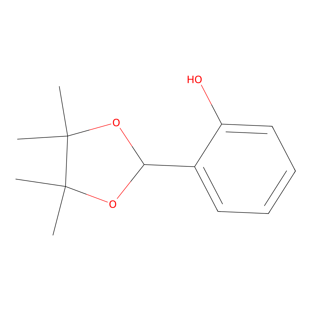 2-(4,4,5,5-Tetramethyl-1,3-dioxolan-2-yl)phenol molecular structure, CAS 24392-96-9