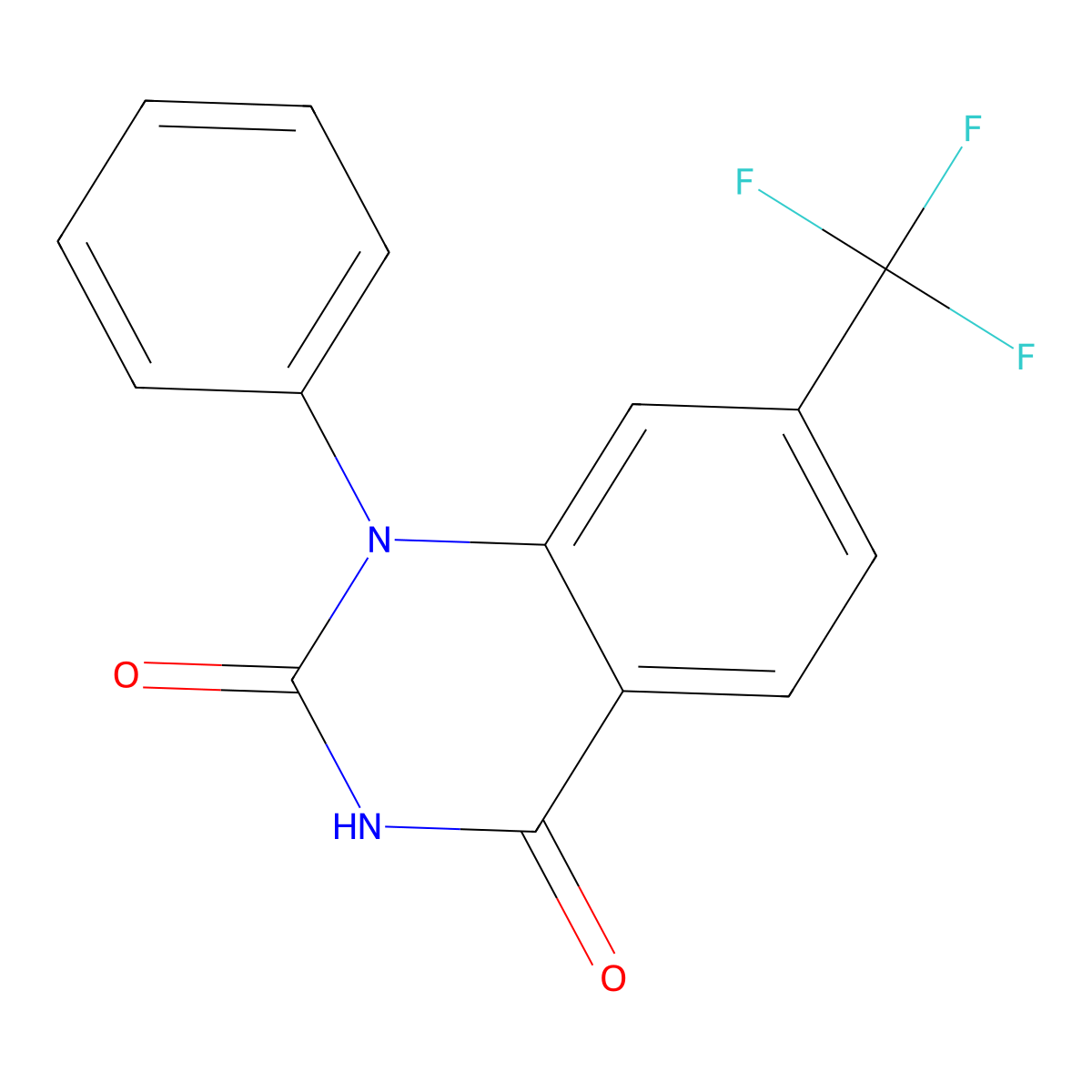 1-Phenyl-7-(trifluoromethyl)quinazoline-2,4-dione molecular structure, CAS 2439282-27-4