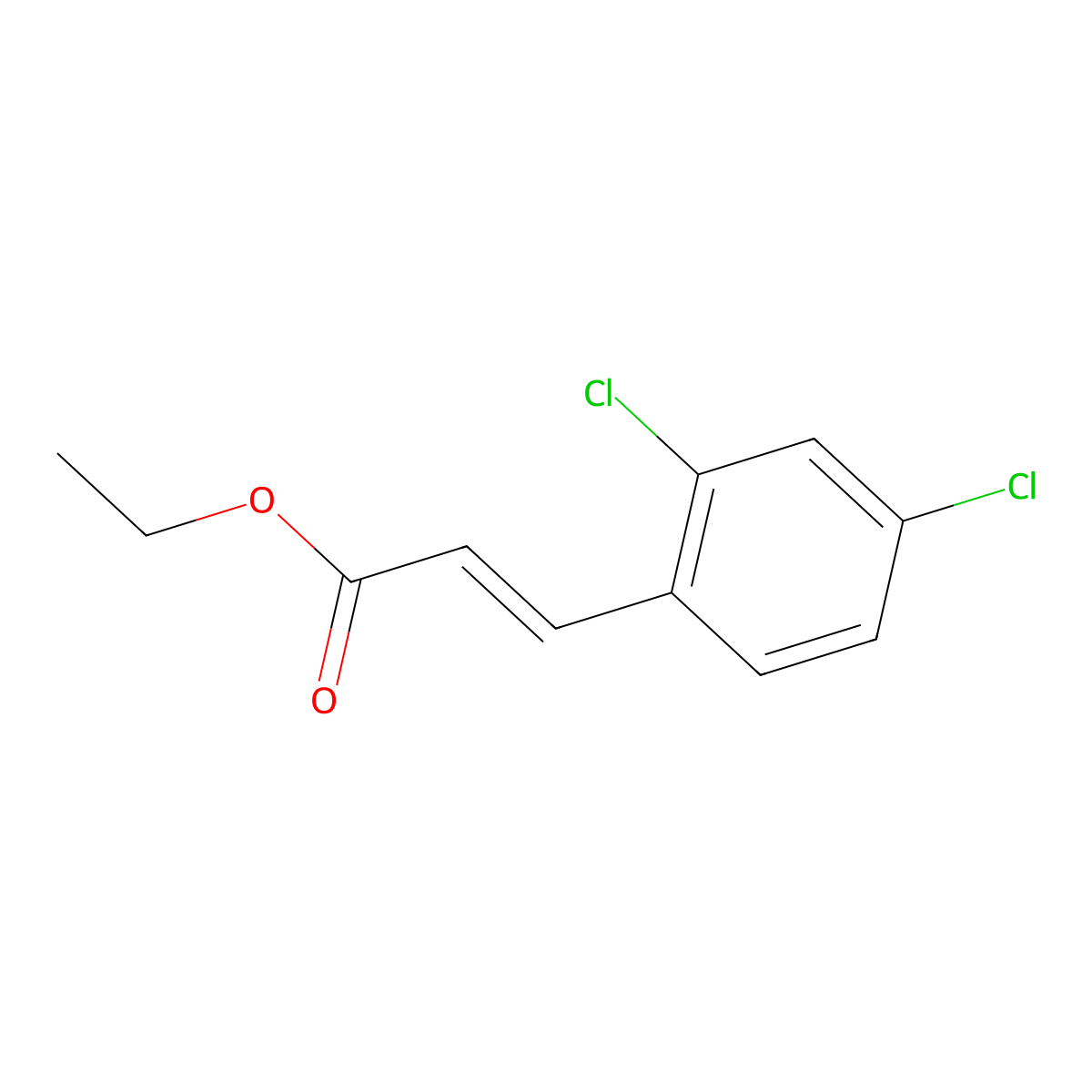 Ethyl (2E)-3-(2,4-dichlorophenyl)prop-2-enoate molecular structure, CAS 24393-62-2