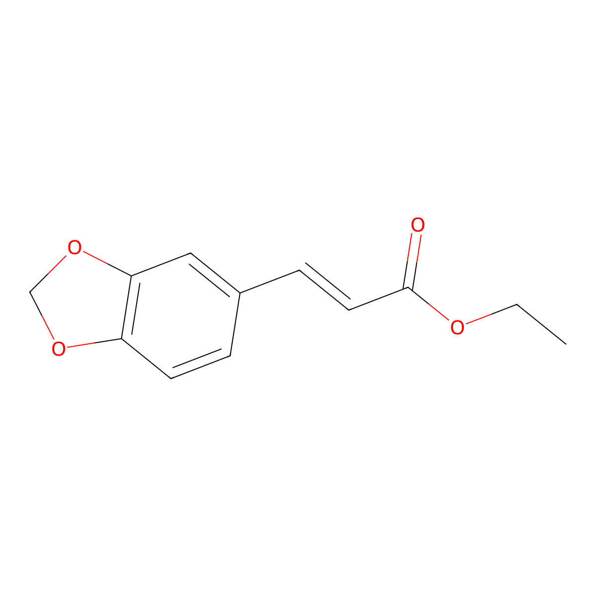 Ethyl 3-(1,3-benzodioxol-5-yl)acrylate molecular structure, CAS 24393-66-6