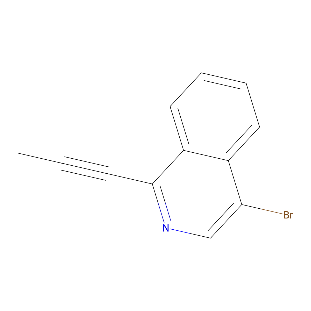 4-Bromo-1-(prop-1-yn-1-yl)isoquinoline molecular structure, CAS 2439553-97-4