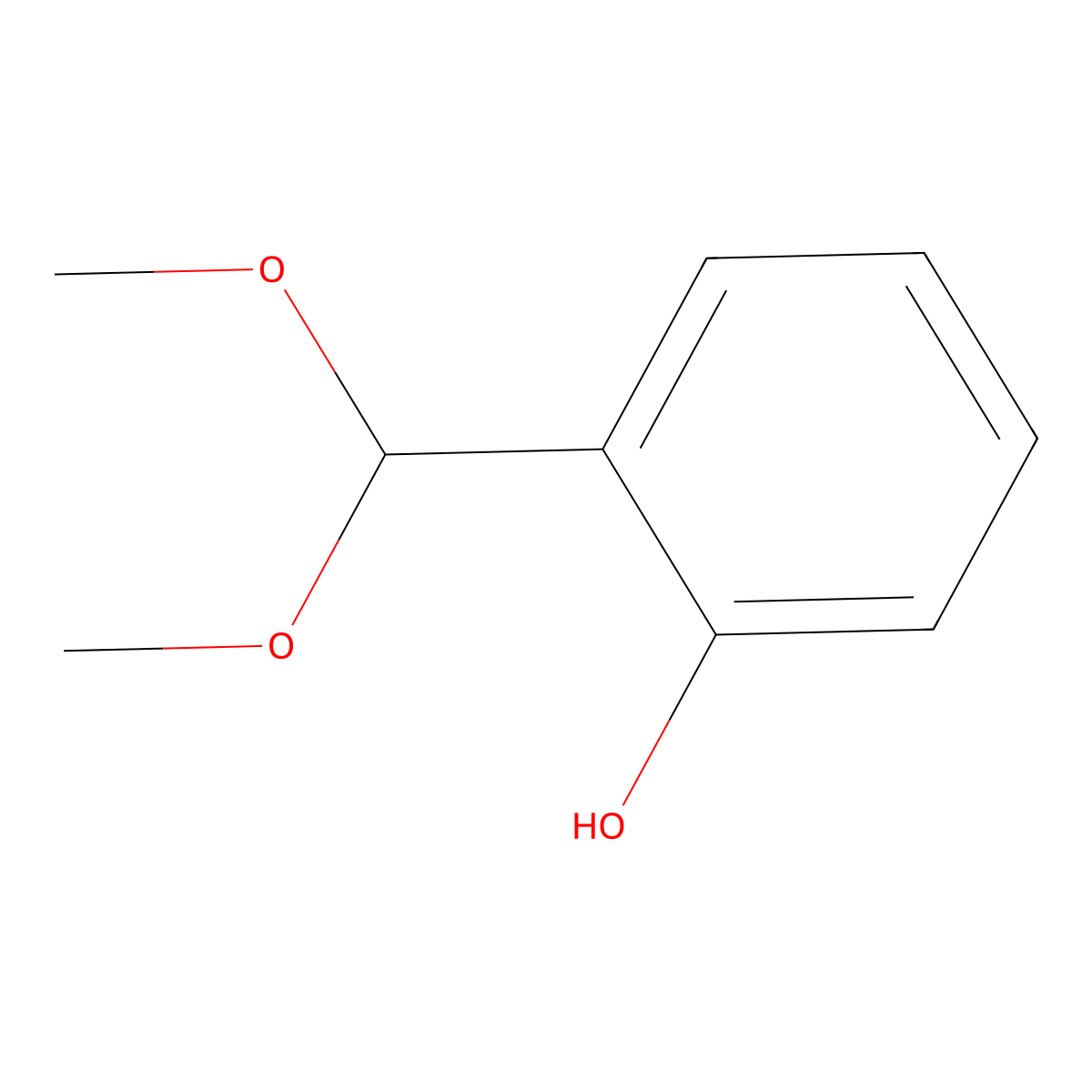 Dimethoxymethyl phenol molecular structure, CAS 24396-24-5