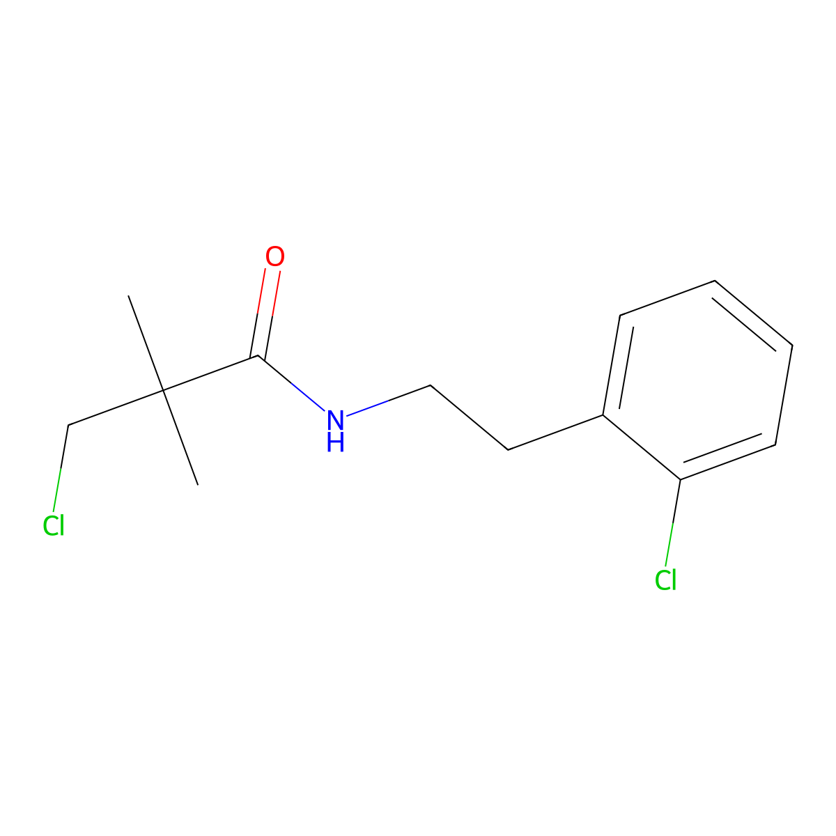3-chloro-N-[2-(2-chlorophenyl)ethyl]-2,2-dimethylpropanamide molecular structure, CAS 243963-37-3