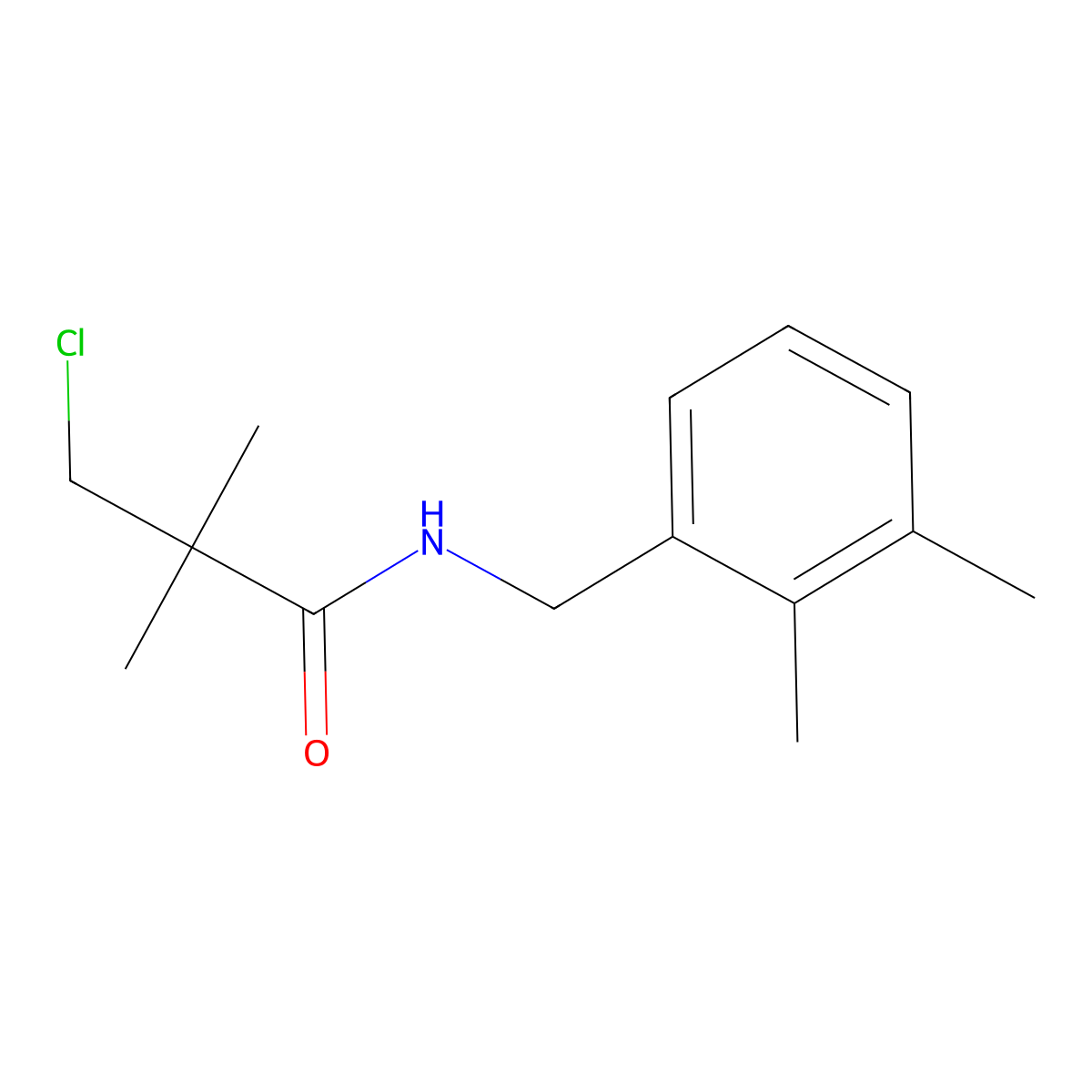 3-chloro-N-[(2,3-dimethylphenyl)methyl]-2,2-dimethylpropanamide molecular structure, CAS 243963-42-0