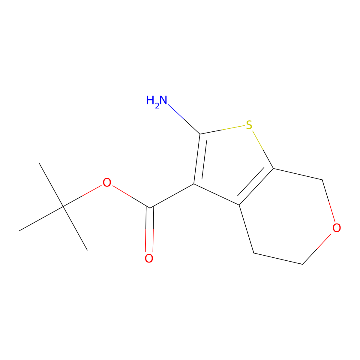 2-Amino-4,7-dihydro-5H-thieno[2,3-c]pyran-3-carboxylic acid tert-butyl ester molecular structure, CAS 243968-52-7