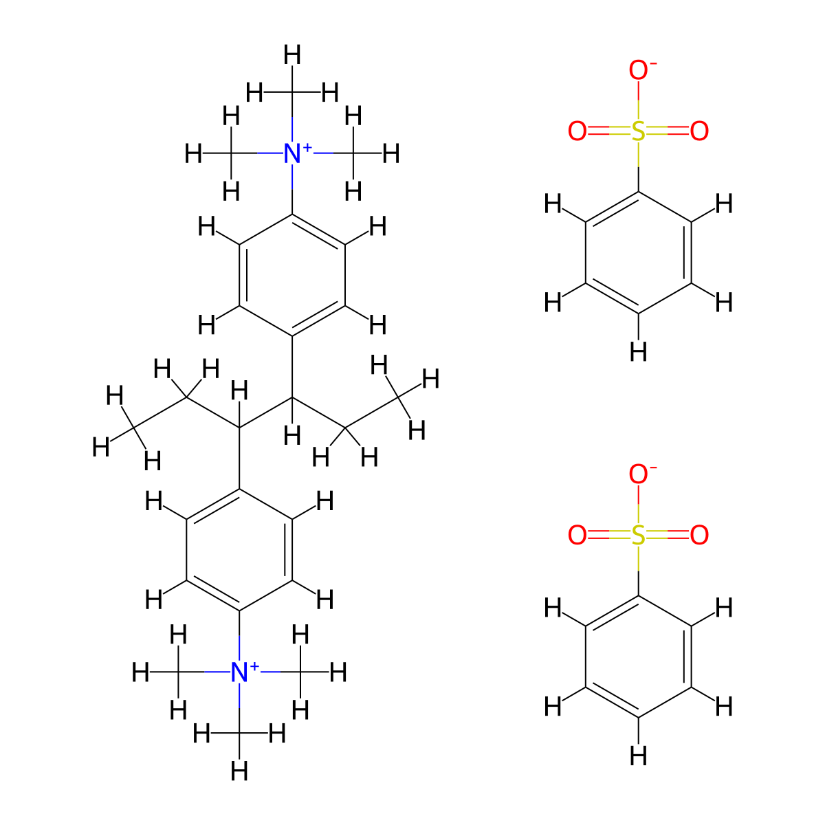 Ammonium, ((1,2-diethylethylene)di-p-phenylene)bis(trimethyl-, dibenzenesulfonate molecular structure, CAS 24397-06-6