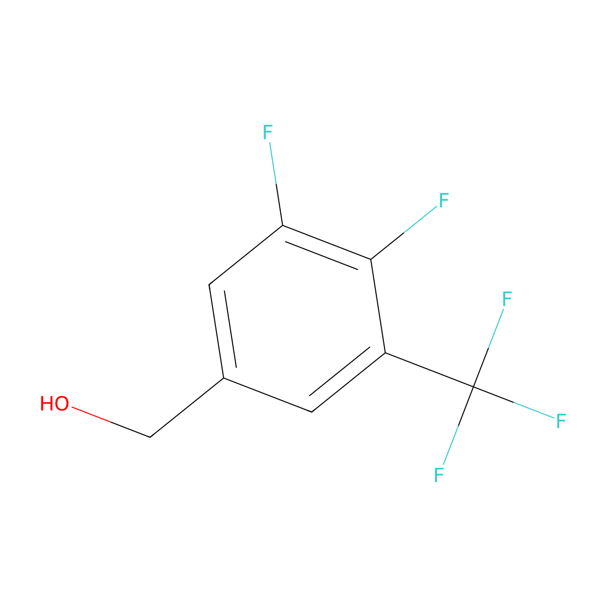 (3,4-Difluoro-5-(trifluoromethyl)phenyl)methanol molecular structure, CAS 243977-19-7