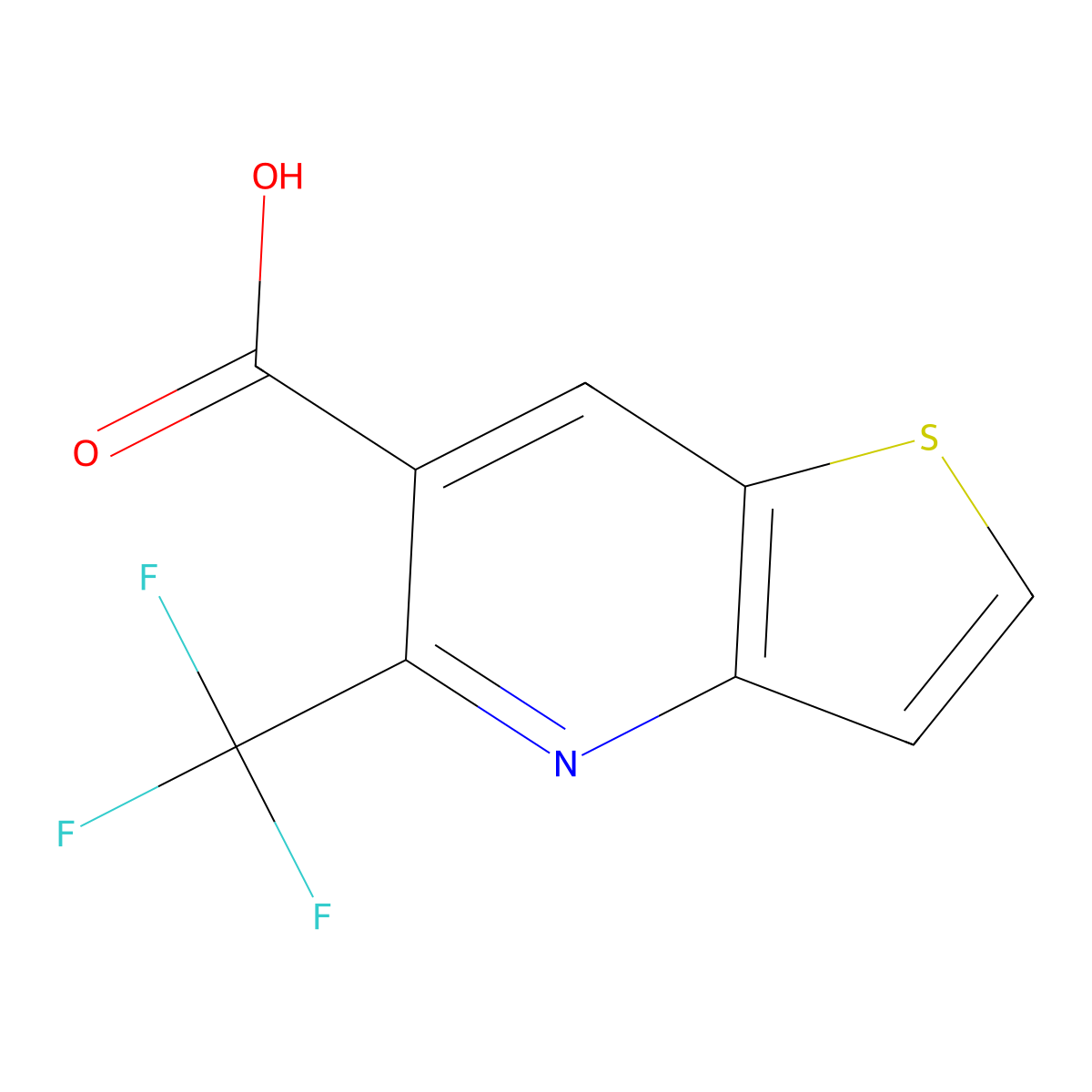 5-(Trifluoromethyl)thieno(3,2-b)pyridine-6-carboxylic acid molecular structure, CAS 243977-22-2