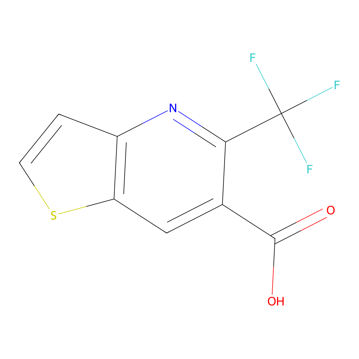 5-(Trifluoromethyl)thieno(3,2-b)pyridine-6-carboxylic acid molecular structure, CAS 243977-22-2