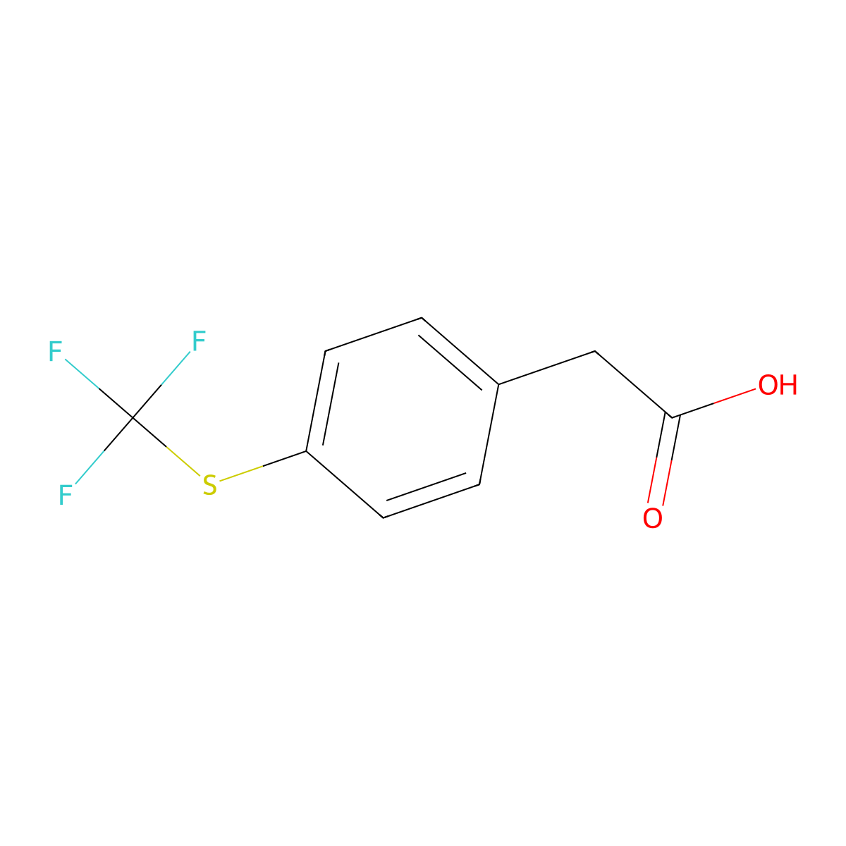 4-(Trifluoromethylthio)phenylacetic acid molecular structure, CAS 243977-23-3