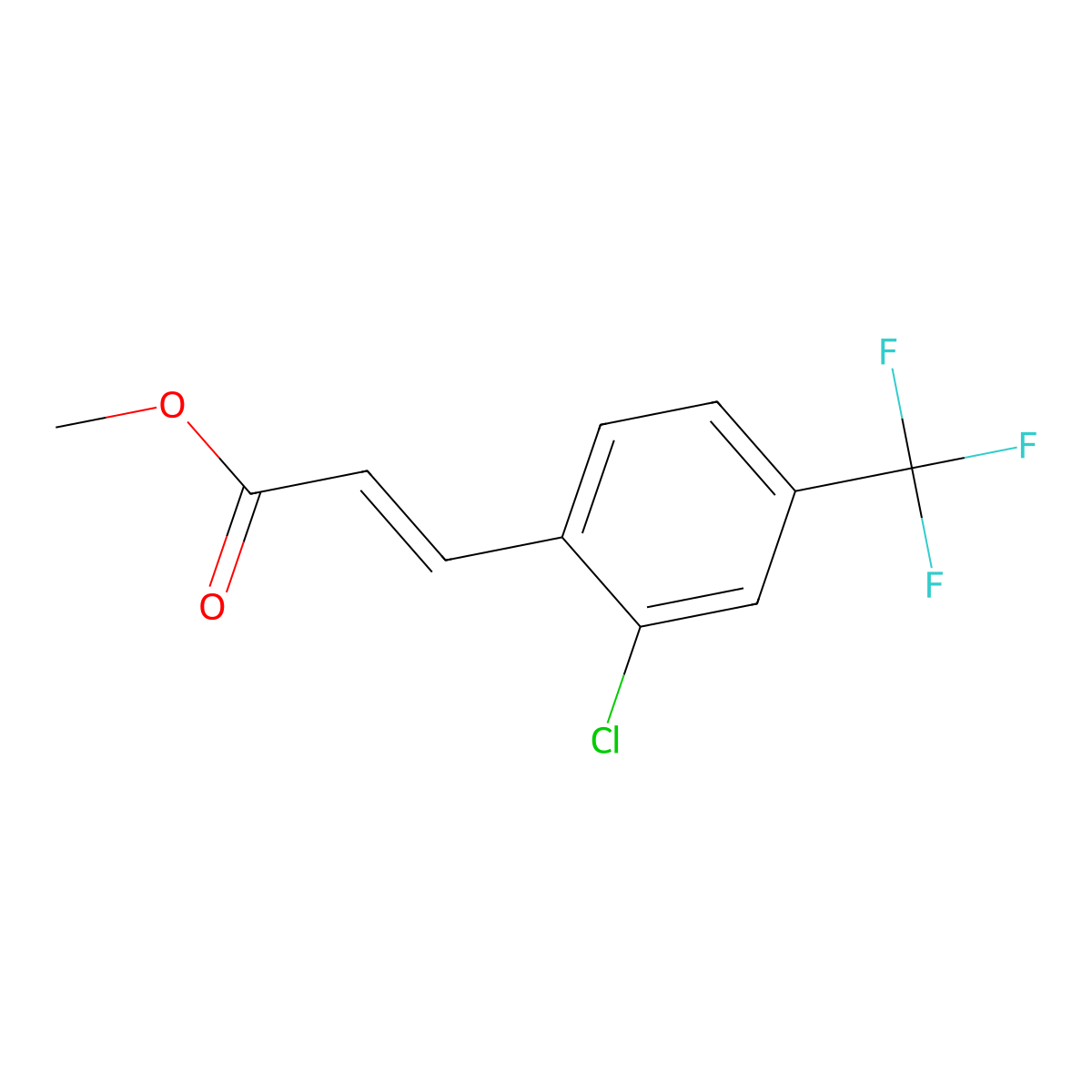 Methyl 3-[2-chloro-4-(trifluoromethyl)phenyl]prop-2-enoate molecular structure, CAS 243977-24-4