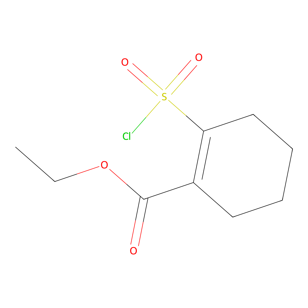Ethyl 2-(chlorosulfonyl)cyclohex-1-enecarboxylate molecular structure, CAS 243984-26-1