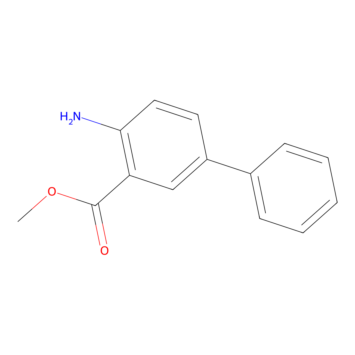 Methyl 2-amino-5-phenylbenzoate molecular structure, CAS 243989-52-8