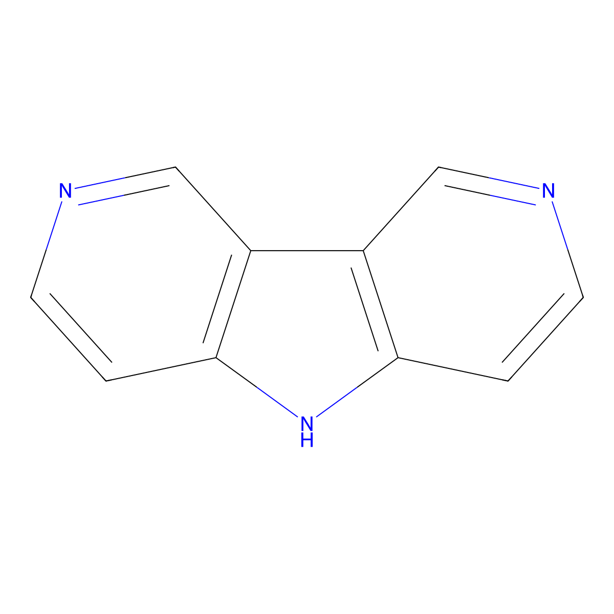 5h-Pyrrolo[3,2-c:4,5-c']dipyridine molecular structure, CAS 244-78-0