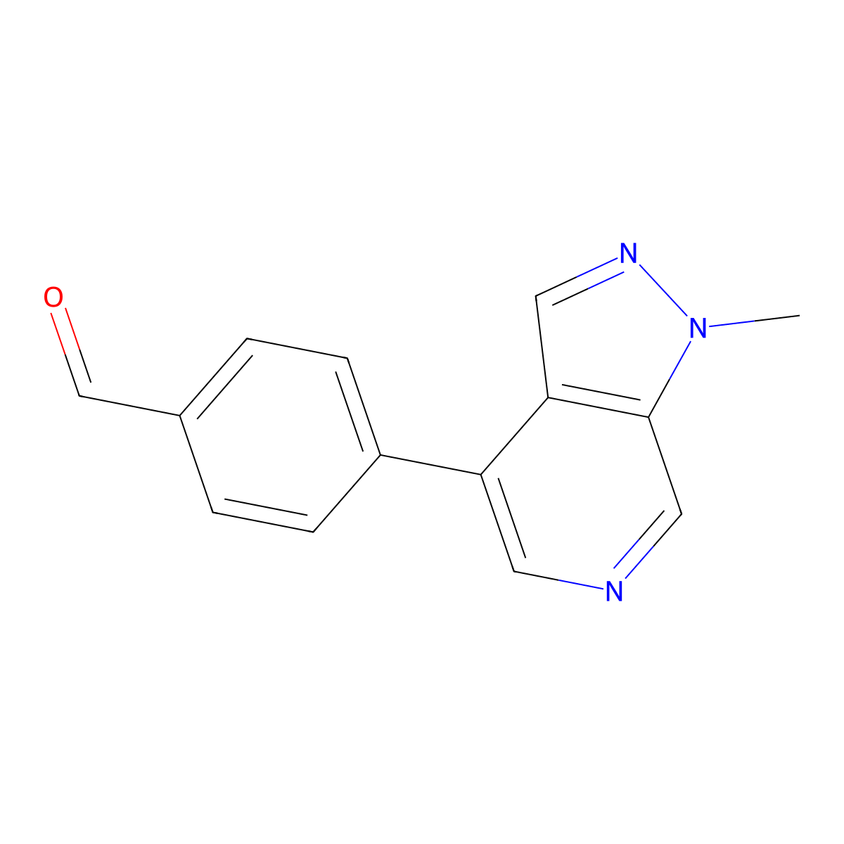 4-(1-methyl-1H-pyrazolo[3,4-c]pyridin-4-yl)Benzaldehyde molecular structure, CAS 2440023-46-9