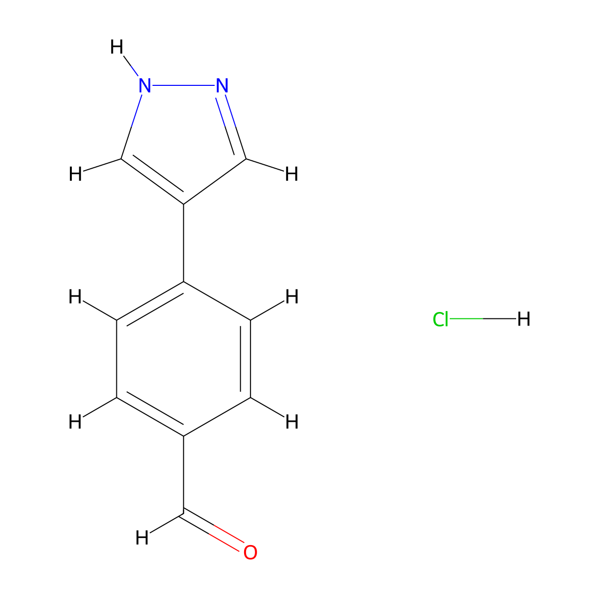 4-(1H-pyrazol-4-yl)benzaldehyde hydrochloride molecular structure, CAS 2440023-80-1