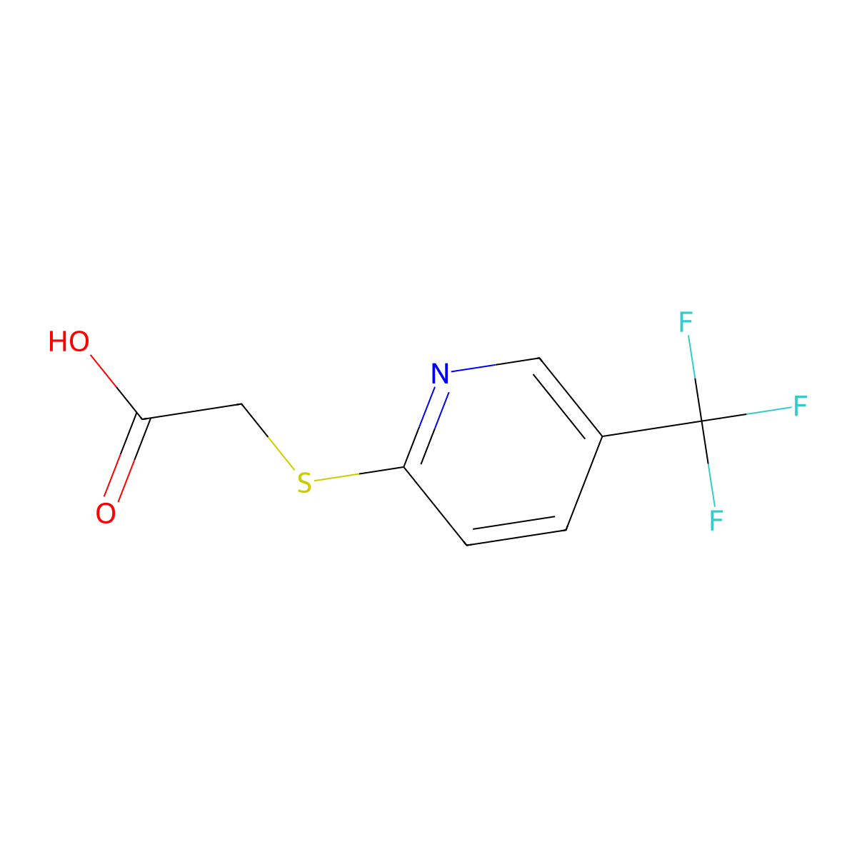 2-{[5-(Trifluoromethyl)pyridin-2-yl]sulfanyl}acetic acid molecular structure, CAS 244006-15-3