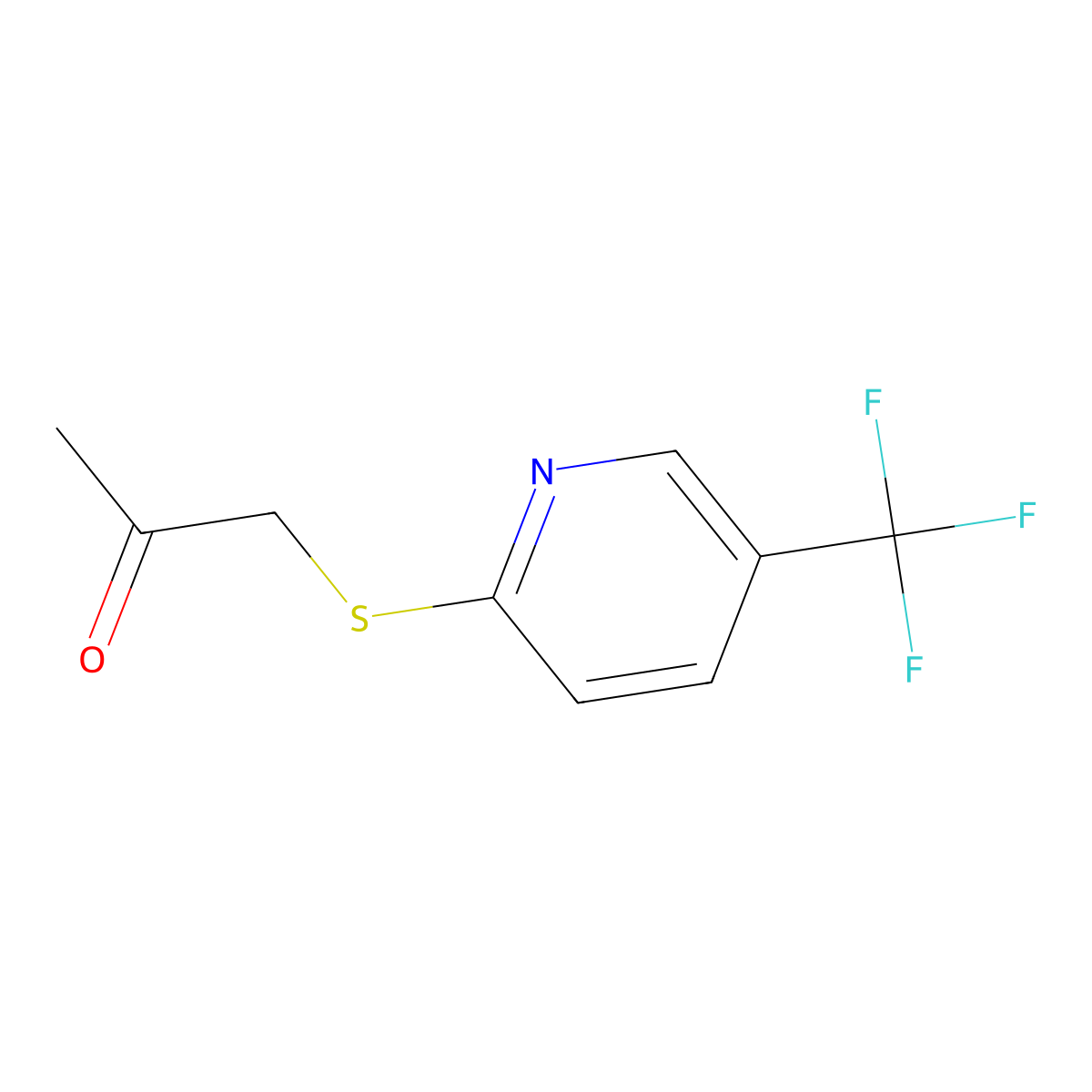 1-[5-(Trifluoromethyl)pyridin-2-yl]sulfanylpropan-2-one molecular structure, CAS 244006-54-0