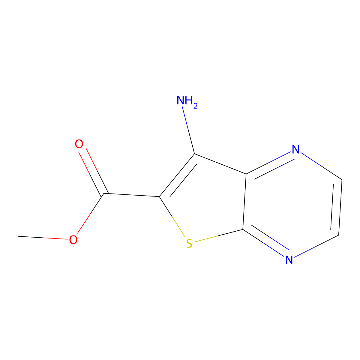 Methyl 7-aminothieno[2,3-b]pyrazine-6-carboxylate molecular structure, CAS 244014-85-5