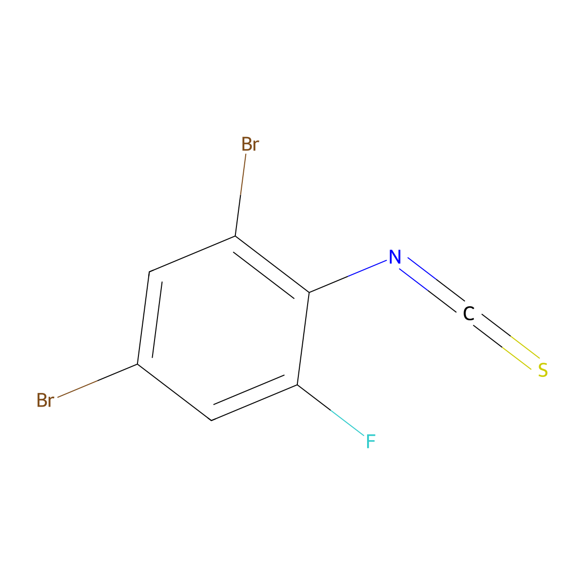 1,5-Dibromo-3-fluoro-2-isothiocyanatobenzene molecular structure, CAS 244022-67-1